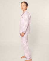 Kid's Twill Pajama Set | Garnet Tattersall Pajama Sets Petite Plume 