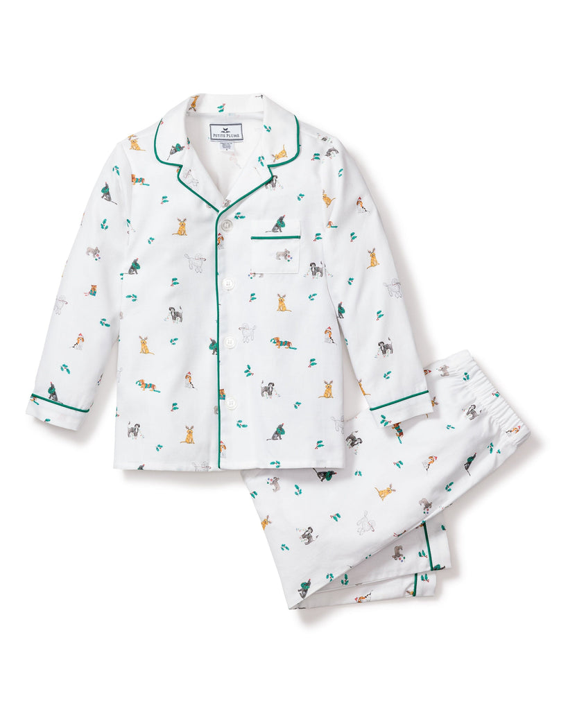 Kid's Twill Pajama Set | Jingle Paws Pajama Sets Petite Plume 