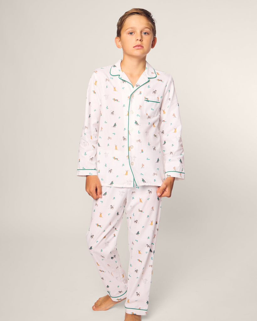 Kid's Twill Pajama Set | Jingle Paws Pajama Sets Petite Plume 