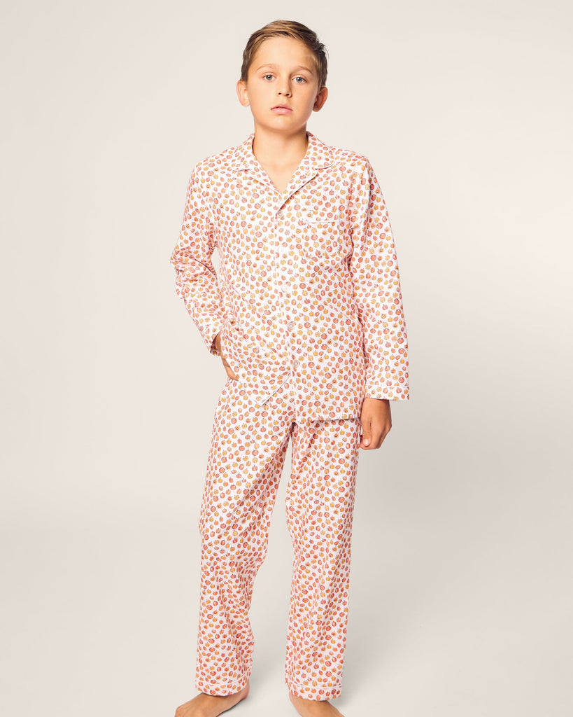 Kid's Twill Pajama Set in Pumpkin Patch Children's Pajama Pants Petite Plume 