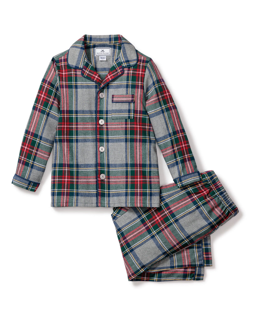 Kid's Brushed Cotton Pajama Set | Westminster Tartan Pajama Sets Petite Plume 