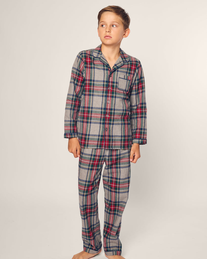 Kid's Brushed Cotton Pajama Set | Westminster Tartan Pajama Sets Petite Plume 