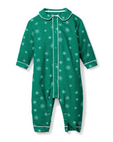 Baby's Flannel Cambridge Romper in Emerald Wonderland Infant Romper Petite Plume 