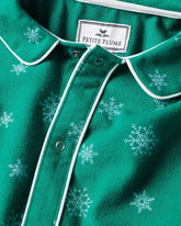 Baby's Flannel Cambridge Romper in Emerald Wonderland Infant Romper Petite Plume 