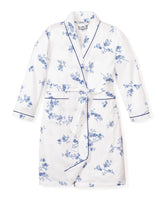 Kid's Twill Robe in Indigo Floral Children's Nightgown Petite Plume 