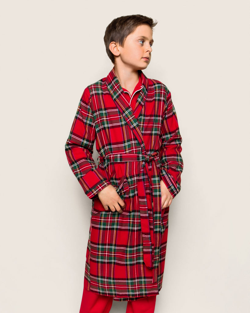 Kid's Brushed Cotton Robe in Imperial Tartan Children's Robe Petite Plume 