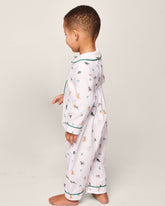 Baby's Twill Cambridge Romper in Jingle Paws Infant Romper Petite Plume 