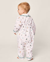 Baby's Twill Cambridge Romper in Jingle Paws Infant Romper Petite Plume 