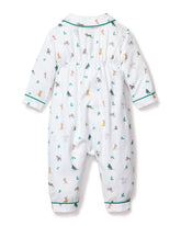 Baby's Twill Cambridge Romper in Jingle Paws Infant Romper Petite Plume 