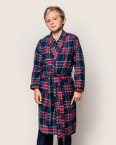 Kid's Brushed Cotton Robe in Windsor Tartan Children's Robe Petite Plume 