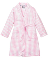 Kid's Twill Robe in Pink Gingham Children's Robe Petite Plume 