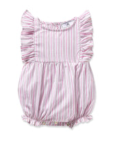 Baby's Twill Ruffled Romper in Blush Boulevard Infant Romper Petite Plume 