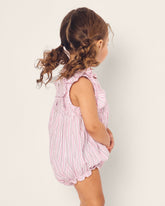 Baby's Twill Ruffled Romper in Blush Boulevard Infant Romper Petite Plume 