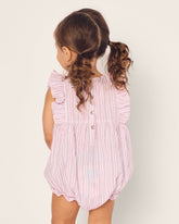 Baby's Twill Ruffled Romper in Blush Boulevard Infant Romper Petite Plume 