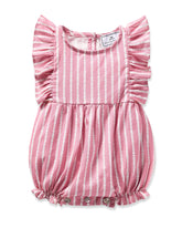 Baby's Twill Ruffled Romper in Love Lines Infant Romper Petite Plume 