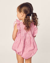 Baby's Twill Ruffled Romper in Love Lines Infant Romper Petite Plume 