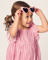 Baby's Twill Ruffled Romper in Love Lines Infant Romper Petite Plume 