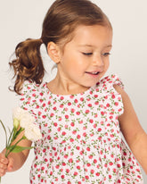 Baby's Twill Ruffled Romper in Petite Petals Infant Romper Petite Plume 