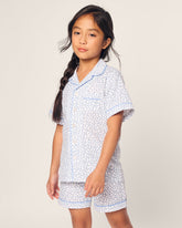 Kid's Twill Short Set in Bluehearts Children's Short Set Petite Plume 