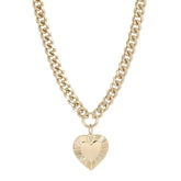 Curb Chain & Heart Pendant Necklace Necklaces eklexic 