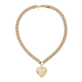 Curb Chain & Heart Pendant Necklace Necklaces eklexic 18” Gold 