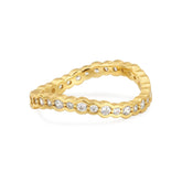 Cz Wavy Ring Eternity Band Rings eklexic 14K Gold Vermeil 6 