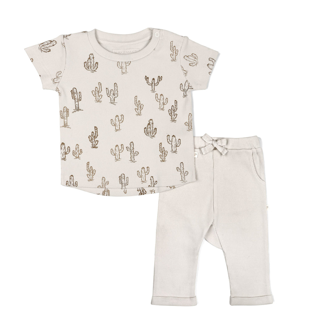 Organic Toddler T-shirt & Pant Set | Cactus Sets Makemake Organics 