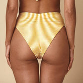 Canary Stripe Paula Tie-Up Bikini Bottom Bikini Bottom Montce 