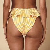 Canary Stripe Tamarindo Ruffle Bikini Bottom Bikini Bottom Montce 