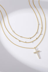 Cz Cross Pendant Necklace Necklaces eklexic 