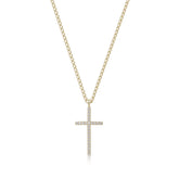 Cz Cross Pendant Necklace Necklaces eklexic 14k Gold Vermeil 