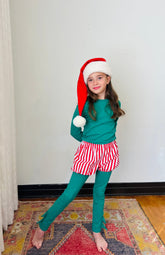 Christmas Elf Pajama Costume with Candy Cane bloomer Costumes Band of the Wild 