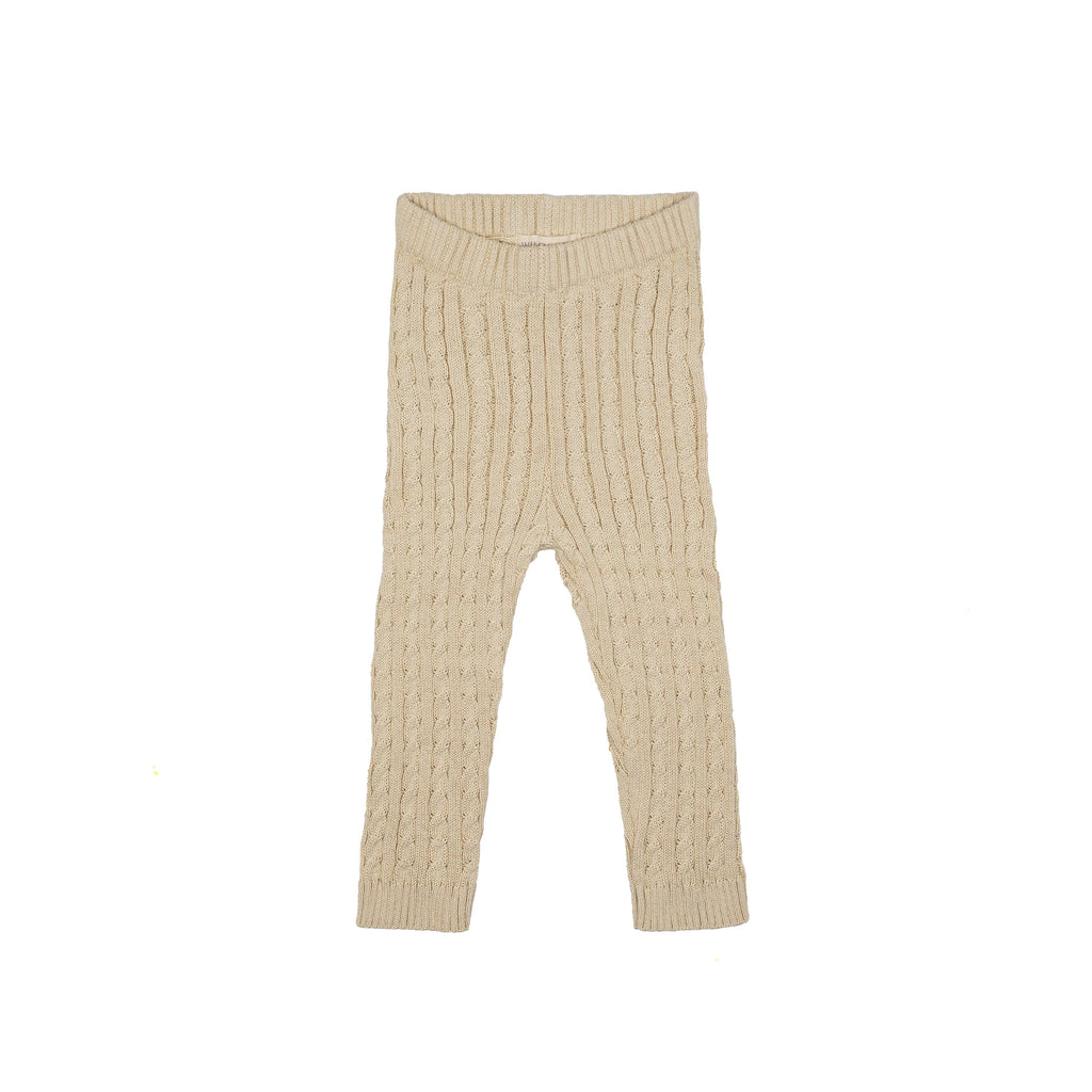 Cable Knit Legging | Taupe Bottoms Wild Wawa Taupe 6-12M 