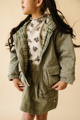 Organic Quilted Hooded Jacket - Olive Hooded Jacket Makemake Organics 