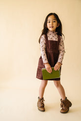 Organic Corduroy Pinafore Dress - Plum Pinafore Dress Set Makemake Organics 