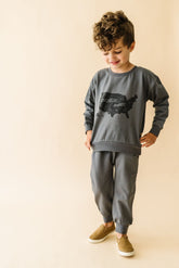 Organic Fleece Jogger Pants - Slate Jogger Pants Makemake Organics 