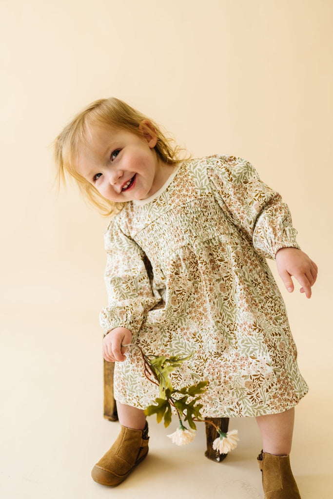 Organic Smocked Dress | Gardenia Dresses Makemake Organics 