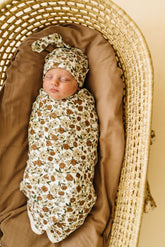 Organic Swaddle Blanket & Hat - Daffodil Blanket Set Makemake Organics 