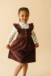 Organic Corduroy Ruffle Dress - Plum Ruffle Dress Set Makemake Organics 