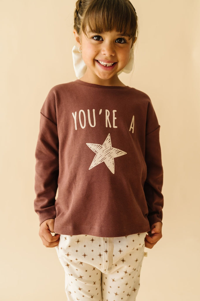 Organic Long Sleeve Tee & Pant Set - You're a Star Tee & Pants Set Makemake Organics 