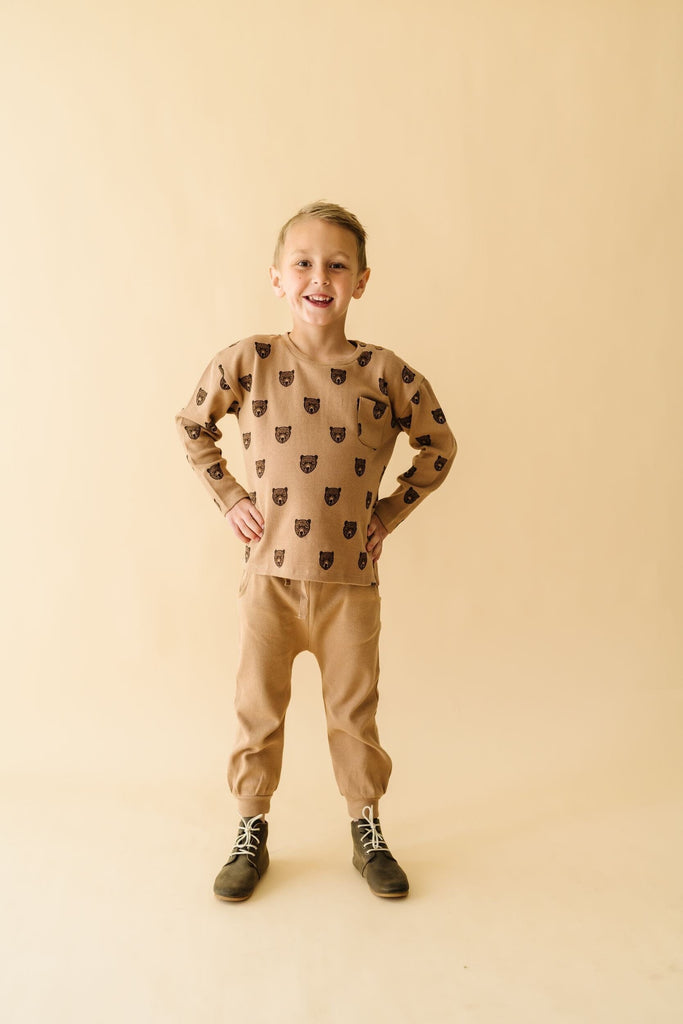 Organic Long Sleeve Tee & Pant Set | Wild Bear Sets Makemake Organics 