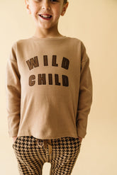 Organic Long Sleeve Tee & Pant Set | Wild Child Placement Tee Sets Makemake Organics 