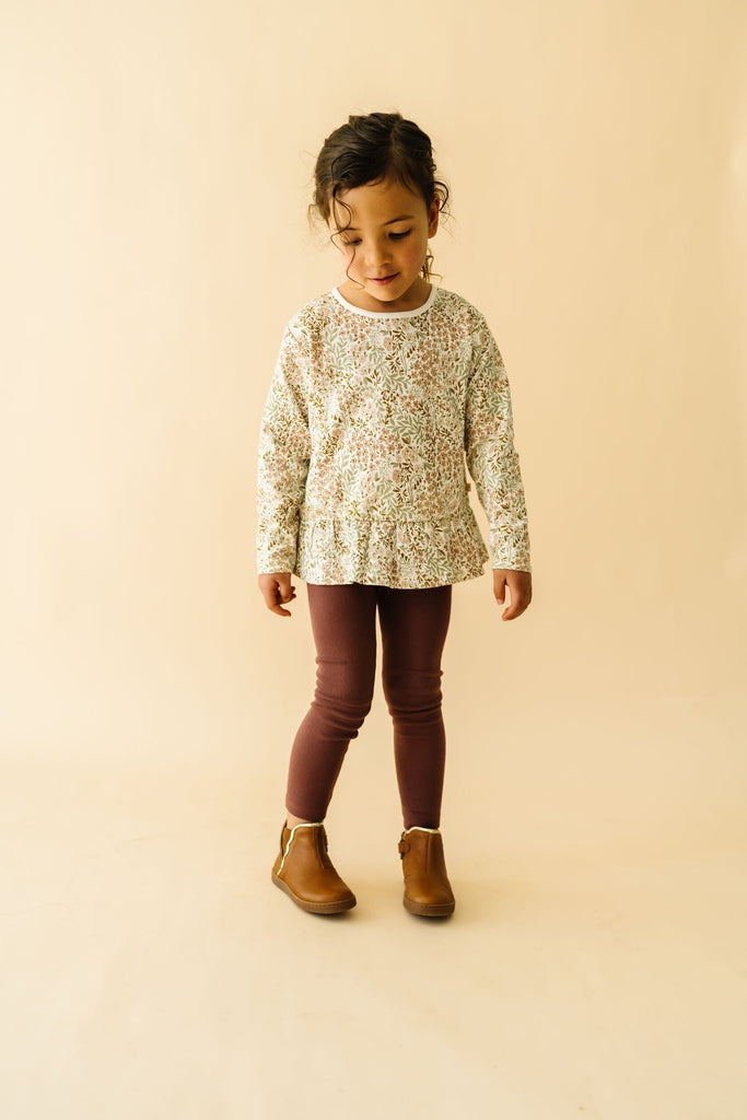 Organic Peplum Top & Leggings Set | Gardenia Sets Makemake Organics 