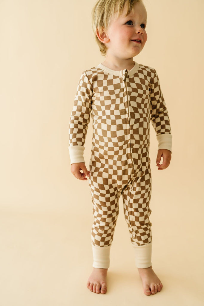 Organic 2-Way Zip Romper - Groovy Zippered Romper Makemake Organics 