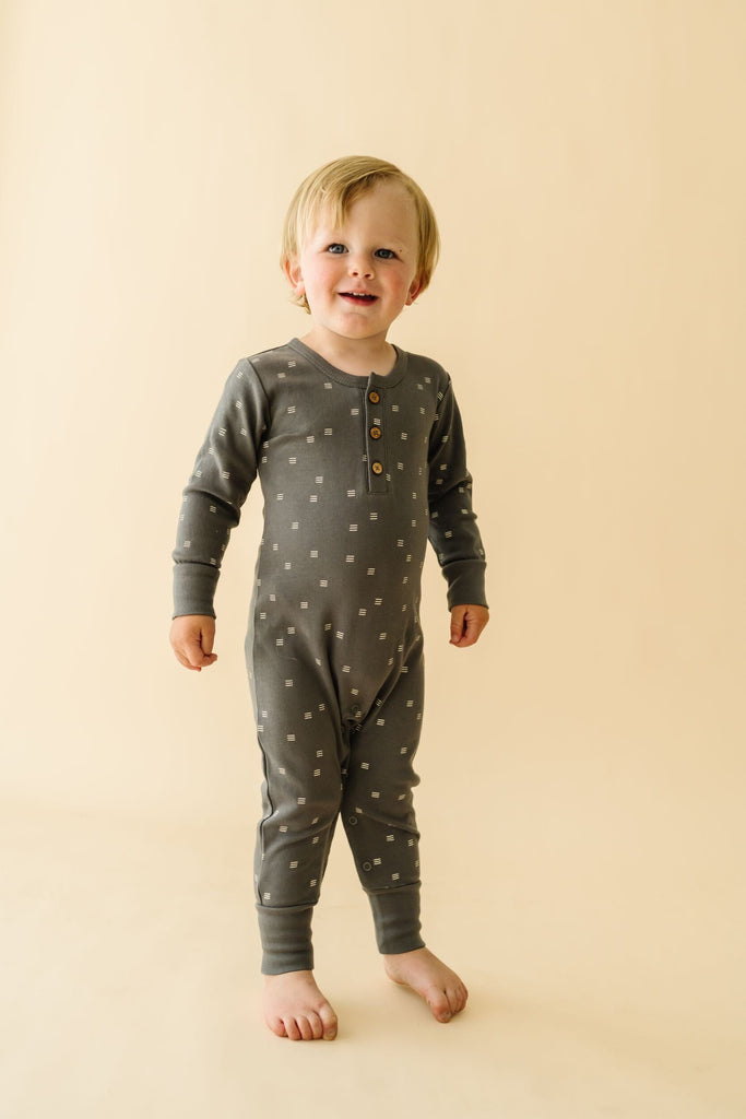 Organic Button Romper - Tribe Button Romper Makemake Organics 