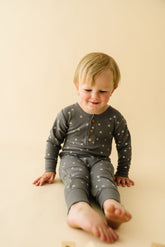 Organic Button Romper - Tribe Button Romper Makemake Organics 