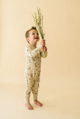 Organic Button Romper | Bunny Hop Onesies Makemake Organics 