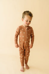 Organic 2-Way Zip Romper - Peace Zippered Romper Makemake Organics 