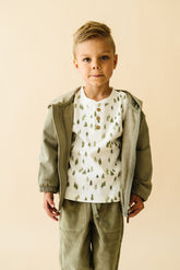 Organic Fleece Hooded Jacket - Olive Fleece Jacket Makemake Organics 