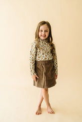 Organic Tee and Corduroy Skirt Set - Espresso Tee & Skirt Set Makemake Organics 